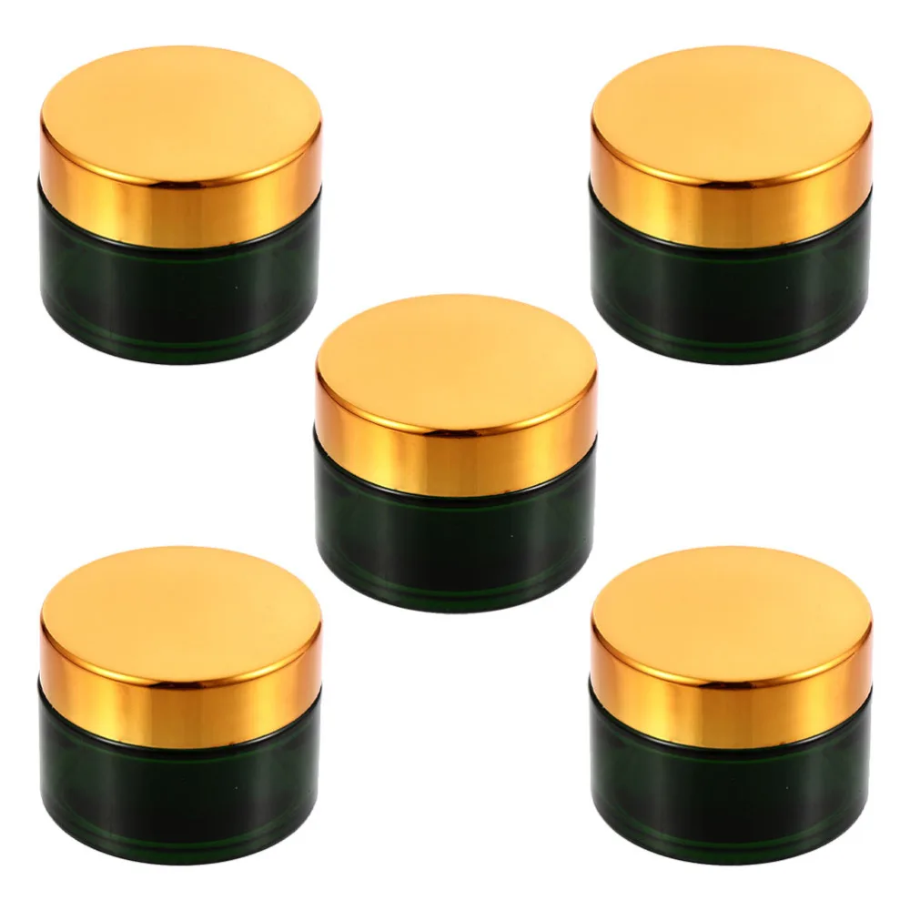 

5pcs Reliable Cosmetics Cream Sub Glass Jars Refillable Cream Package Holders