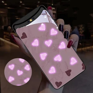 for oppo find x x2 x3 reno 3 pro call sound music control luminous mobile phone case for vivo x30 pro flower glass capa fundas free global shipping