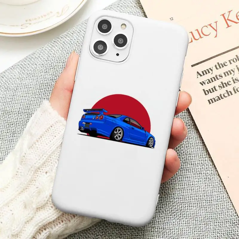 

JDM Anime cool motorsport Phone Case Candy Color for iPhone 11 12 mini pro XS MAX 8 7 6 6S Plus X 5S SE 2020 XR cover funda