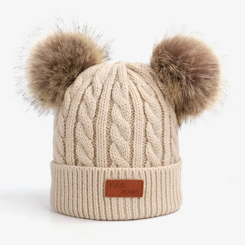 Новинка 2019 вязаная Милая шапка для девочек и мальчиков повседневная однотонная