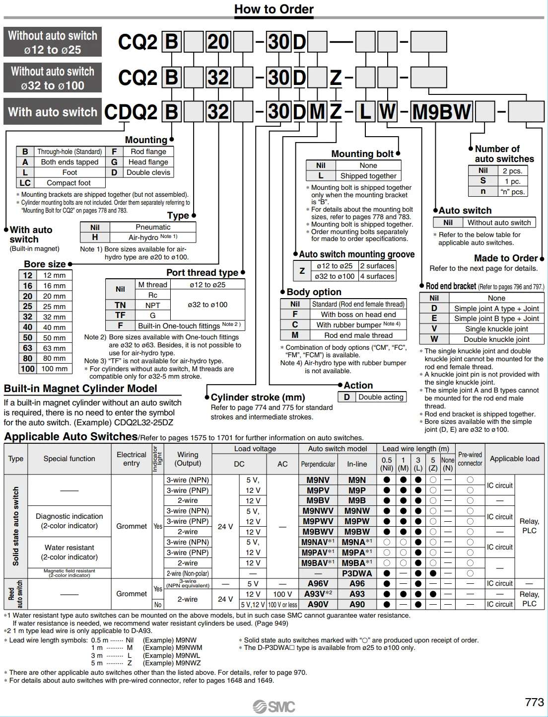 CDQ2B50-5DZ CDQ2B50-10DZ CDQ2B50-15DZ CDQ2B50-20DZ CDQ2B50-25DZ Пневматика Компактный цилиндр CDQ2B серии