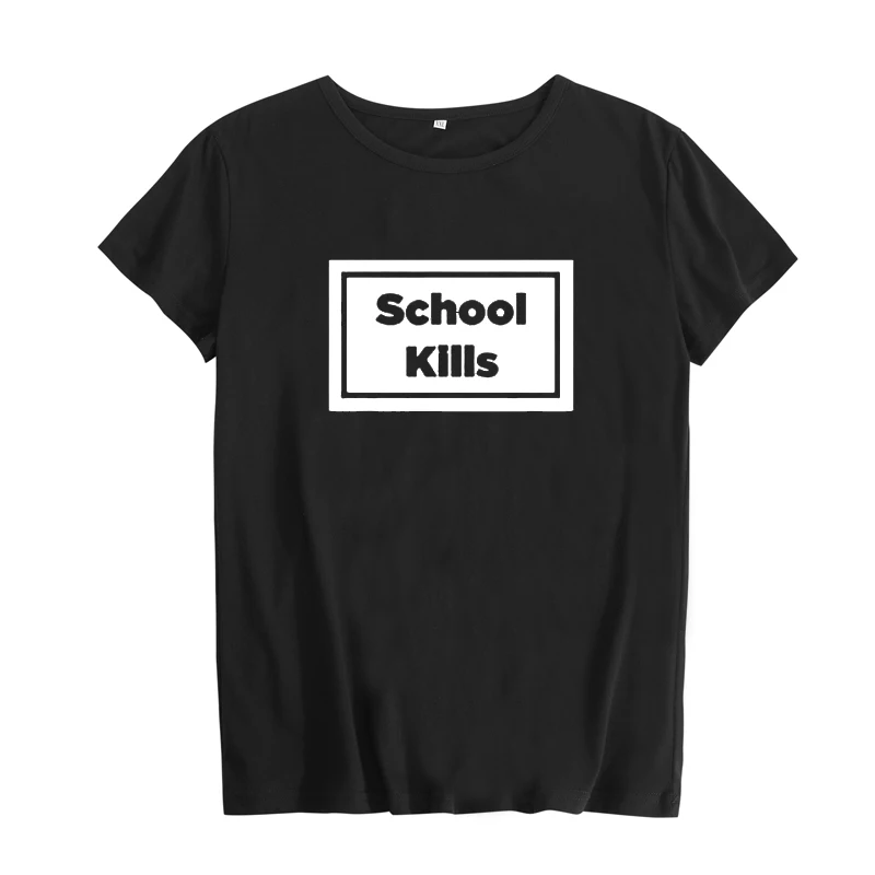 Хипстерская женская футболка с надписью School убивает смешная Футболка принтом