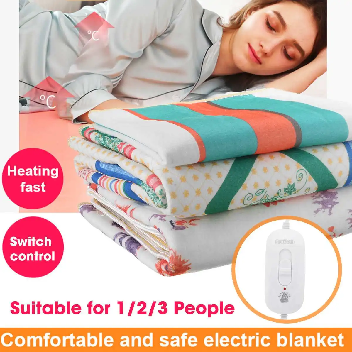 

Electric Blanket Warm Heater 220V Double Body Warmer Heated Blanket Thermostat Electric Heating Blanket Electric Heating