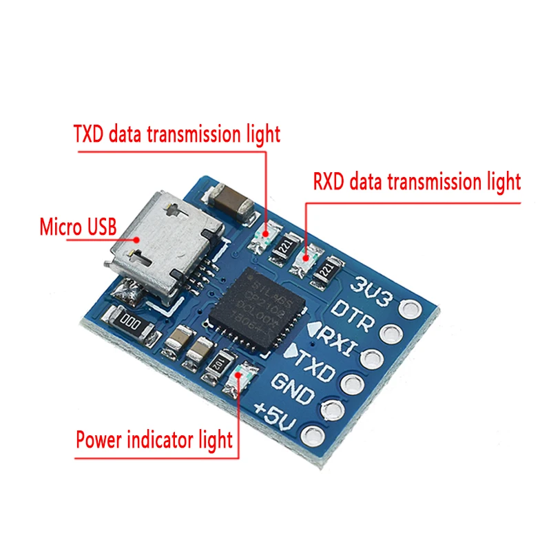 CP2102 USB 2,0 UART TTL 5PIN Соединительный модуль последовательный преобразователь STC заменить FT232 CH340 PL2303