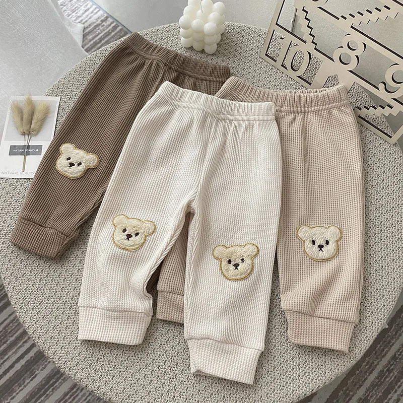 

HAYANA 2021 Autumn New Baby Clothes Cute Bear Pants Casual Newborn Trouser Fashion Infant Clothes Baby Boys Clothing