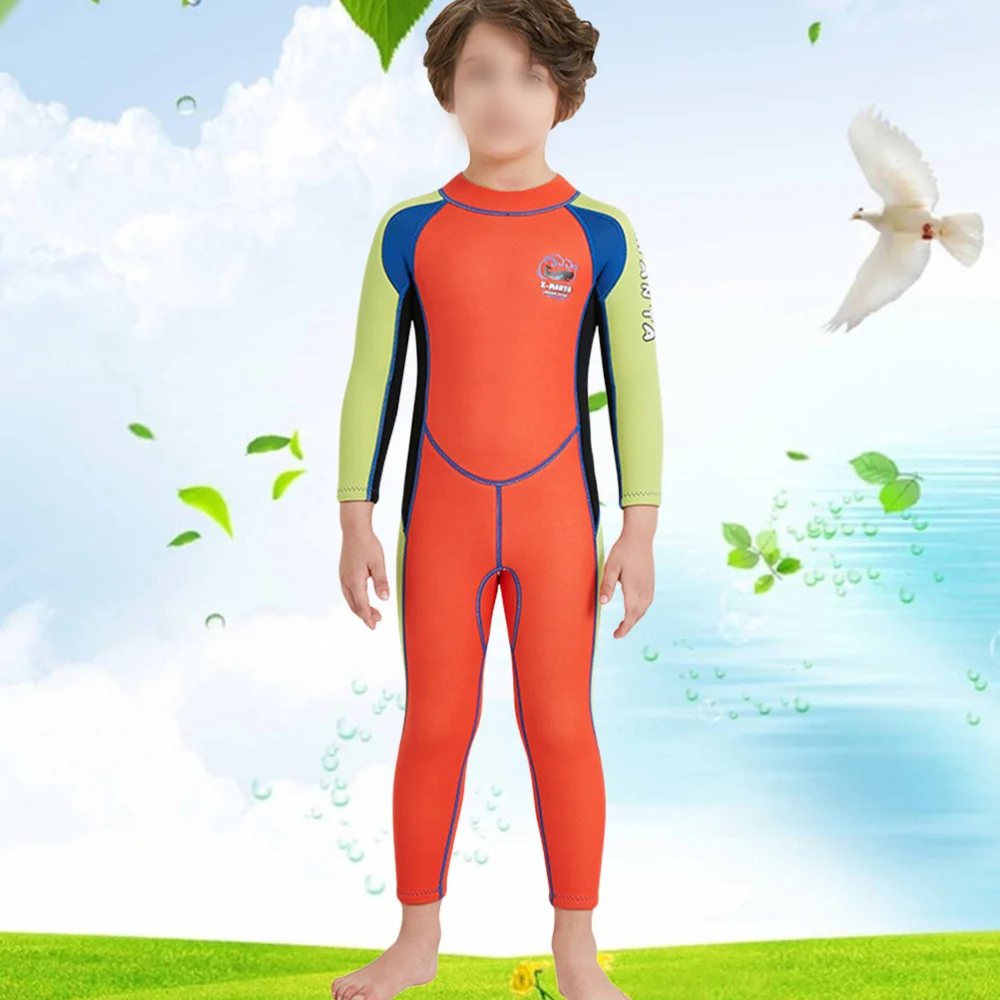 

One-piece Children Surf Swim Wet Suit Long Sleeve Rashguard Sun Protection Sets Wear - Size