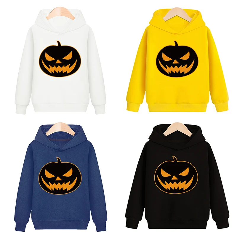 

Худи на Хэллоуин, с принтом тыквы, осенняя верхняя одежда для девочек и мальчиков, детская одежда, свитшот с капюшоном, одежда, топы, капюшон