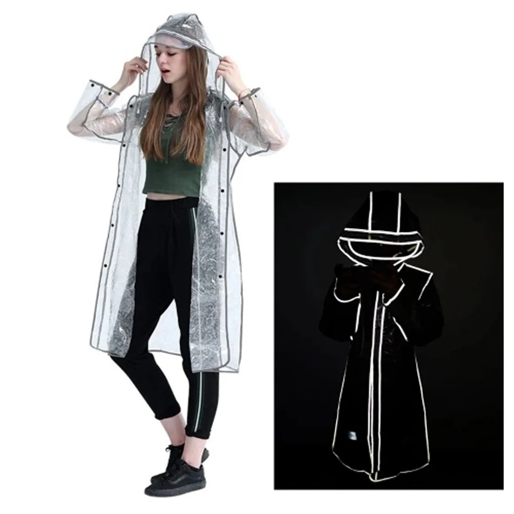 Плащ светоотражающий легкий прозрачный плащ с капюшоном водонепроницаемый