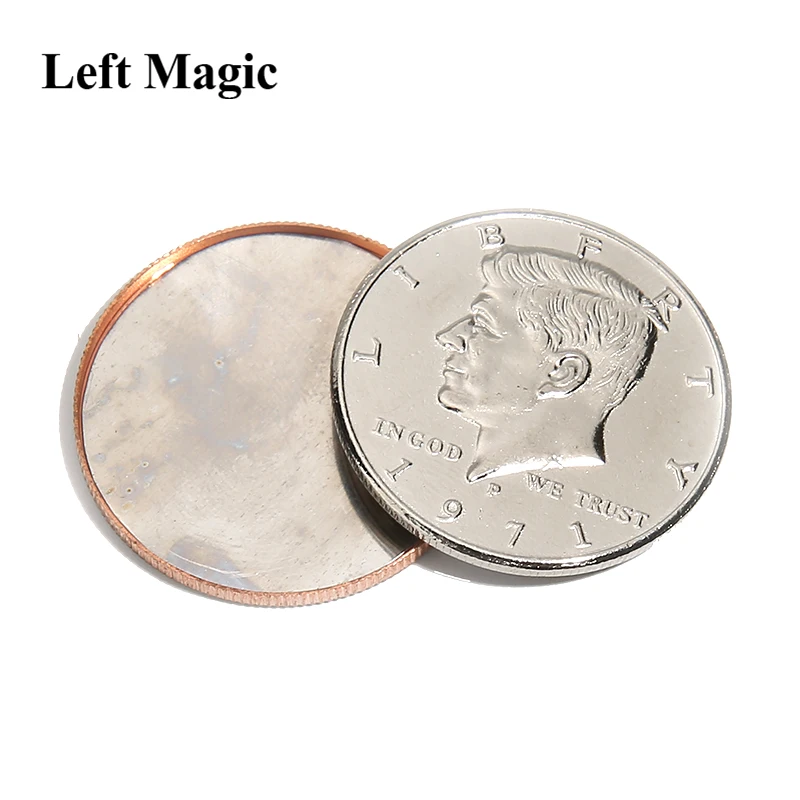 Магнитный увеличенный корпус (полдоллара) монета волшебные фокусы иллюзии