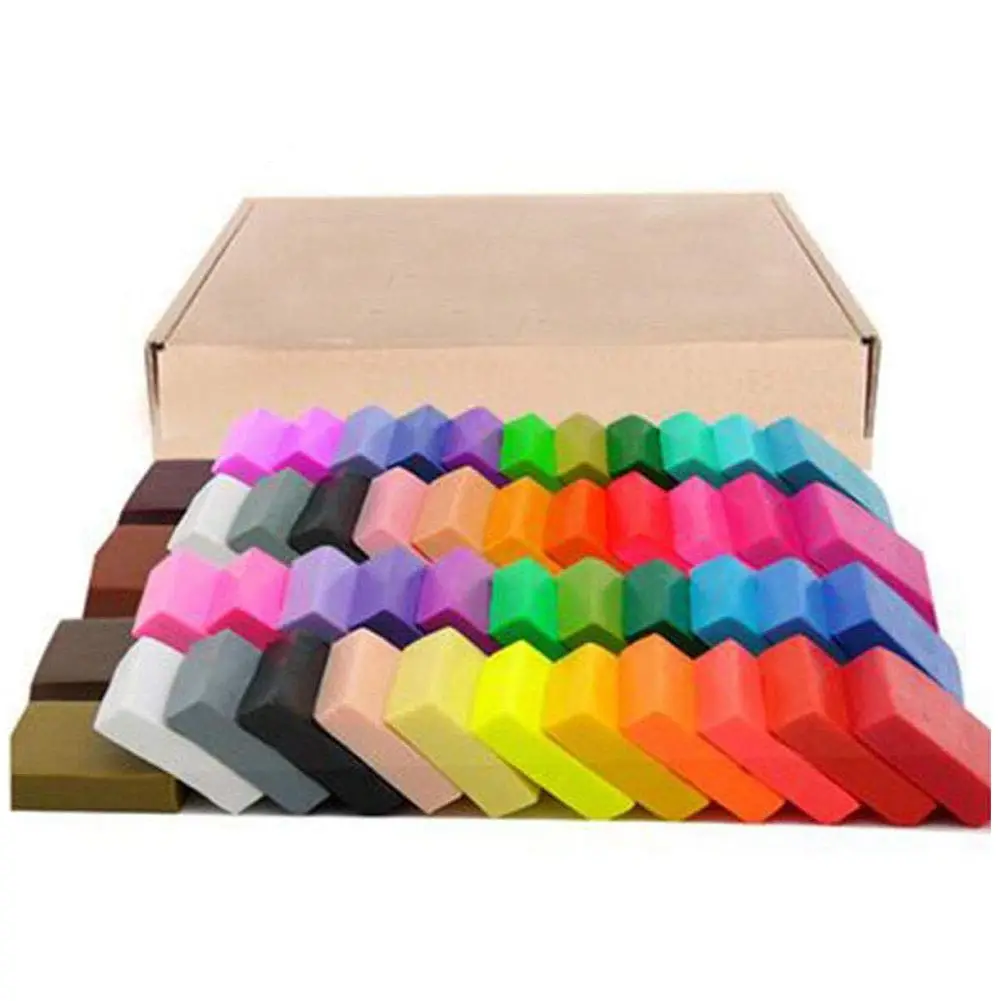 24Colors with Box 24 шт./компл. Пластилин «сделай сам» для выпечки ручной отливки комплект головоломка моделирование отпечатки рук младенцев на Slime шлама весело Полимерная глина из игрушки для детей - Цвет: 24Colors with Box