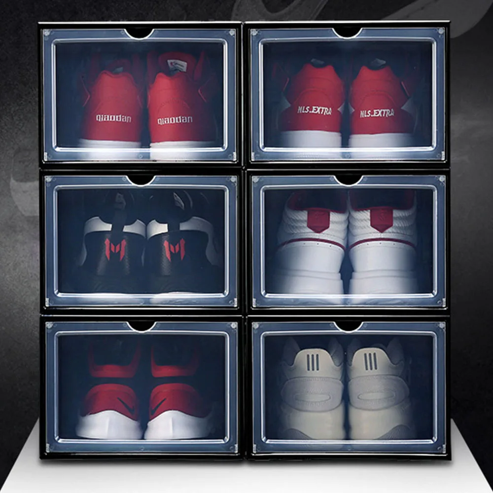 2 шт./набор прозрачная пластиковая коробка для обуви кроссовки баскетбола