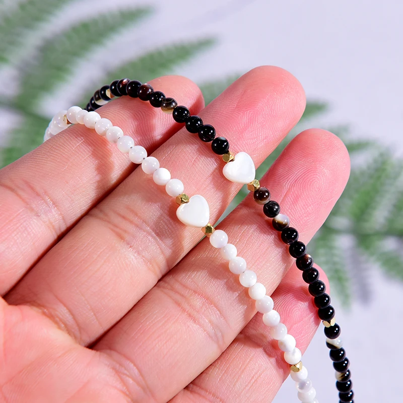 Бусины из натуральных раковин с подвеской в форме сердца для женщин новый дизайн