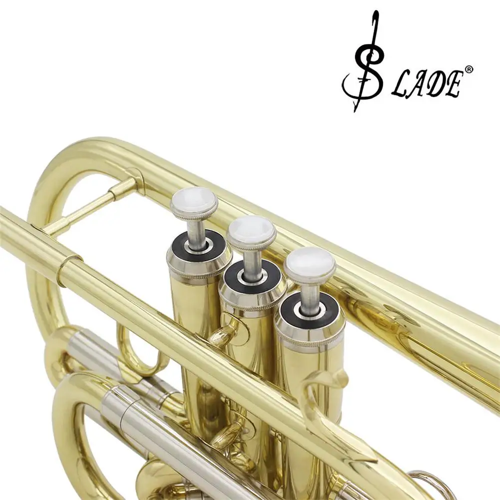 SLADE Профессиональный Золотой Bb cornet Silve ключ латунный инструмент с Чехол перчатки, Чистящая салфетка кисти