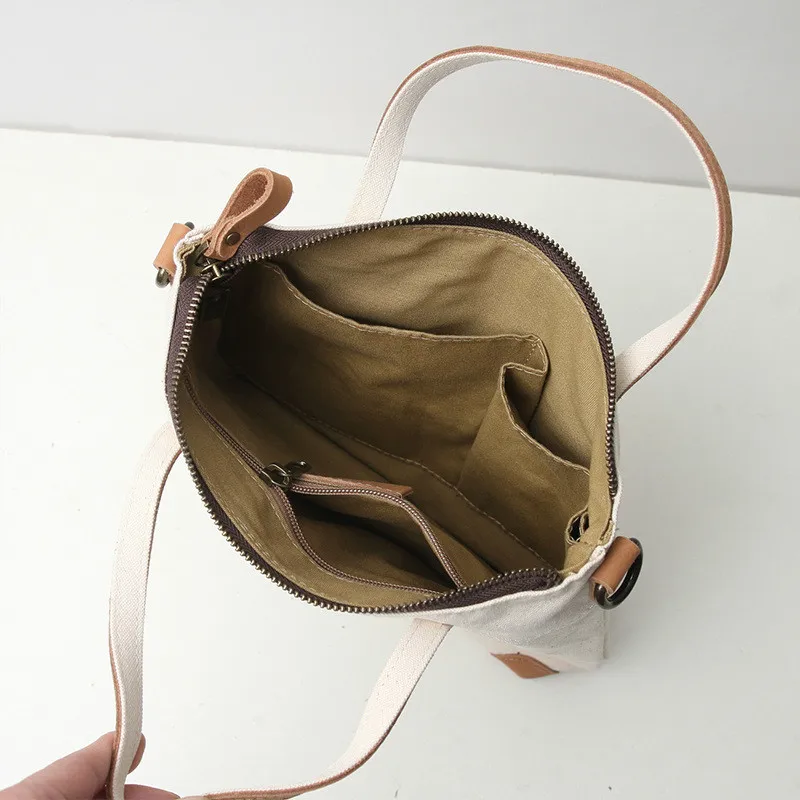 Женская Холщовая Сумка в Корейском стиле сумка через плечо Mori однотонная ручная