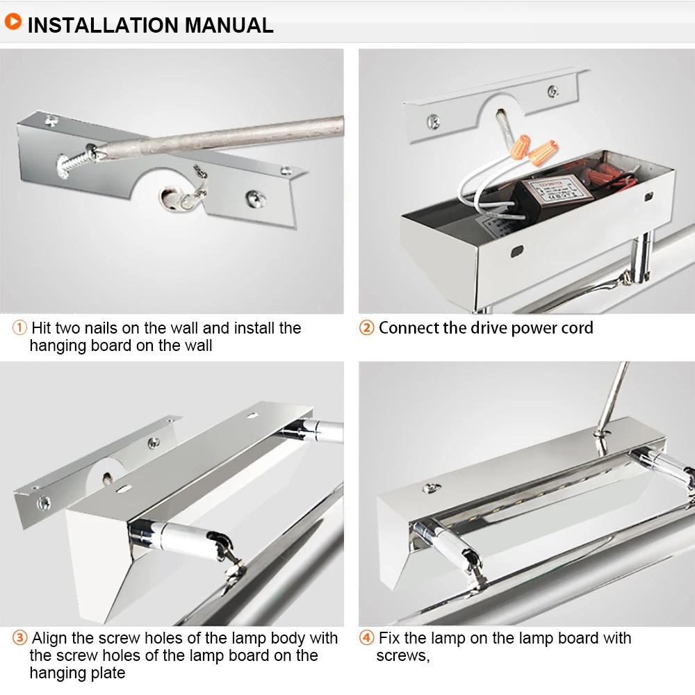 Современный настенный светильник светодиодный зеркало 85-265V 3W 5W 7W освещение шкафа