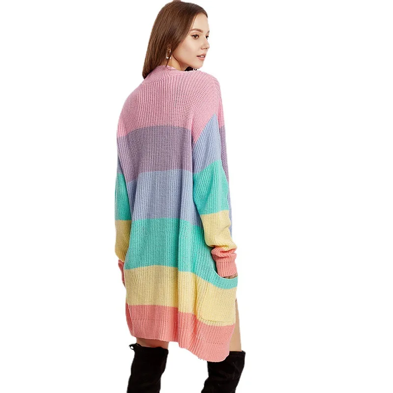 

Spring and Autumn new loose long knit cardigan large size women's sweater coat