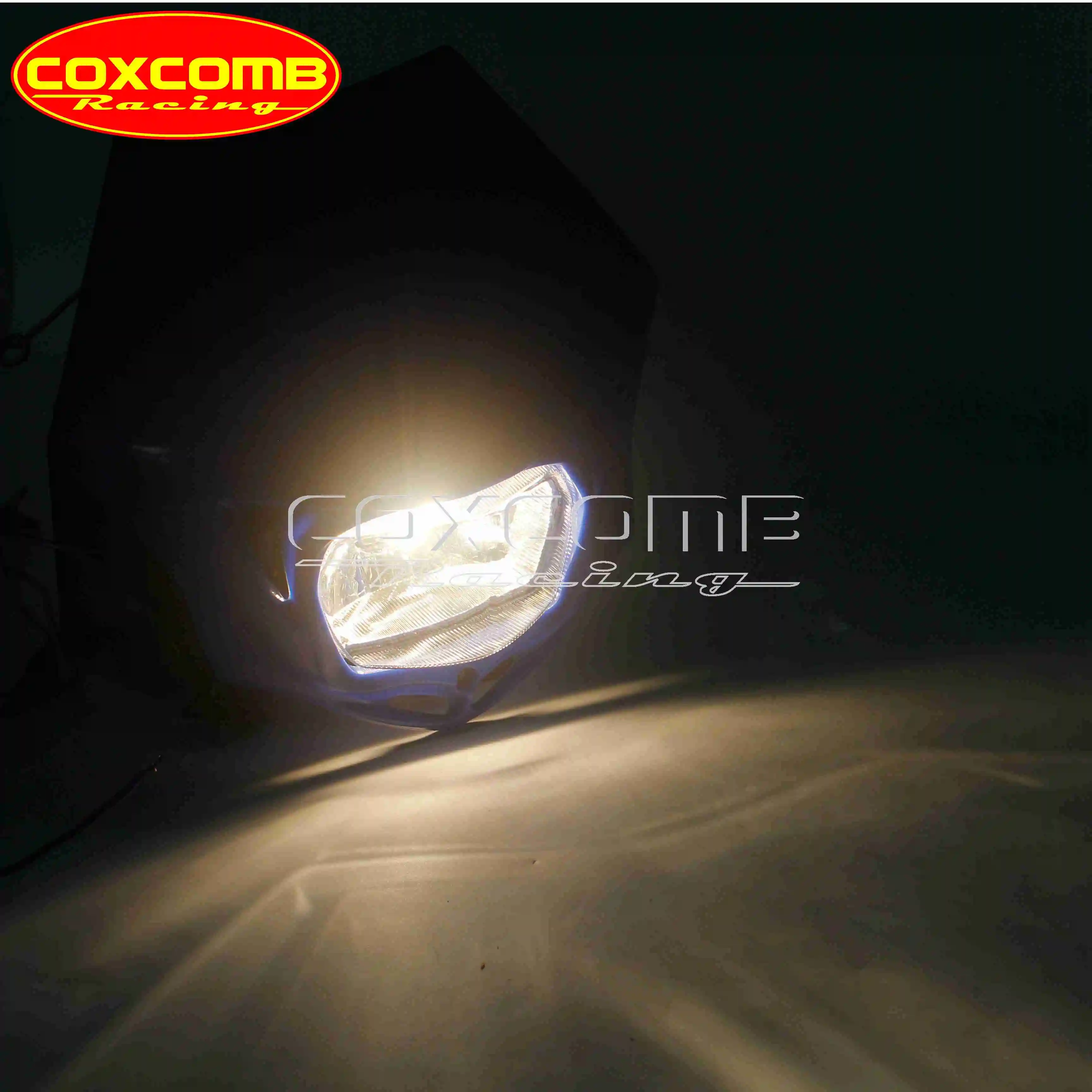 

For Yamaha Honda EXC XCW XT WR YZ YZF TW 250 300 400 450 Red Off Road Motocross Head Lamp 12V 35W Headlight Enduro Dirt Bike