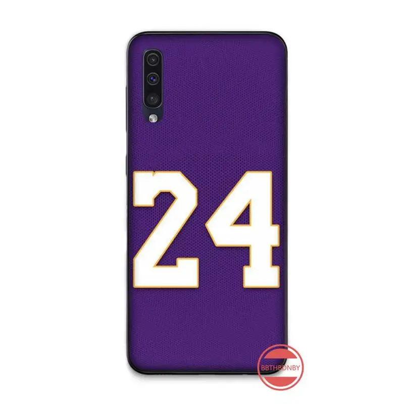Kobe 24 баскетбольный черный ТПУ мягкий чехол для телефона Samsung A20 A30 30s A40 A7 2018 J2 J7 prime J4