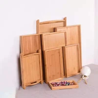 leak proof tray bamboo wooden tray japanese rectangular creative wooden plate tea plate barbecue plate kung fu tea set