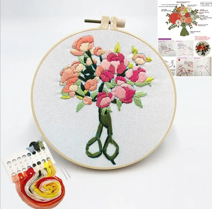 Набор для вышивки розы в европейском стиле простой набор трехмерной лентами 20 х20