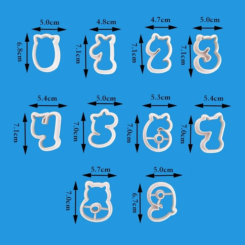 10Pcs/Set Cartoon Pig 0-9 Number Cookie Cutter Set Fondant Cake Biscuit Baking Mould DIY Kitchen Decorating Stamp Tools | Дом и сад