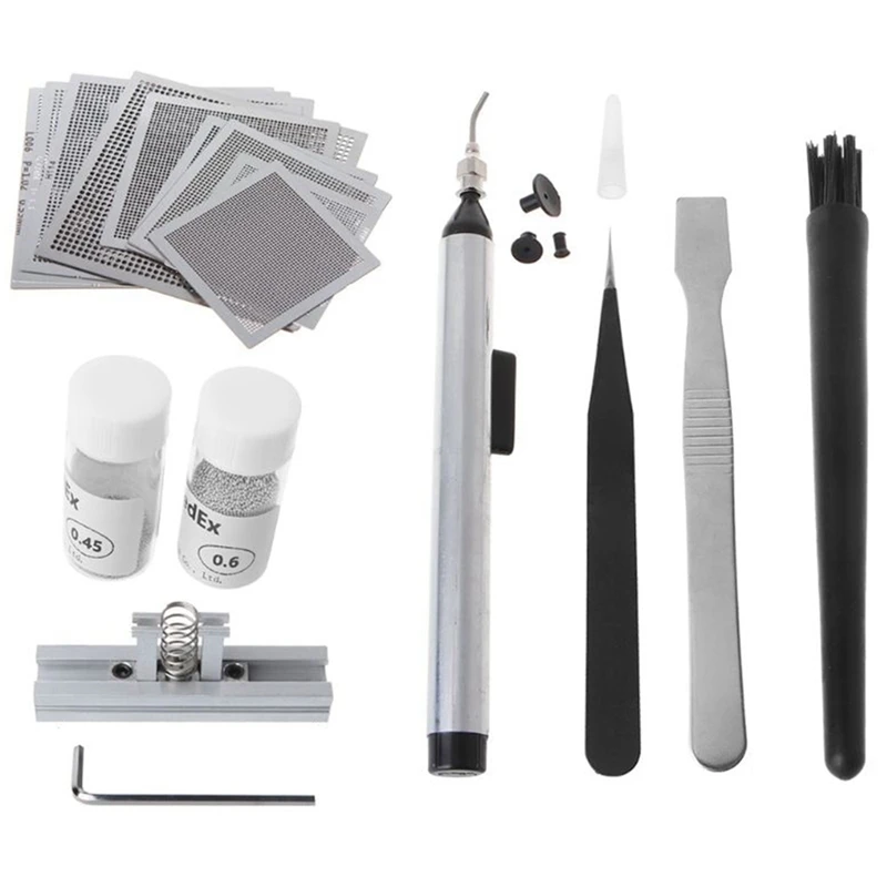 

BGA Reballing Directly Heat Stencils Solder Paste Tin Balls Station Steel Mesh BGA Reball Kit For SMT Rework Repair