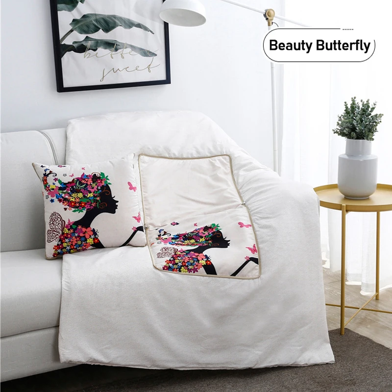 Многофункциональная мультяшная подушка стеганое одеяло льняная плюшевая в