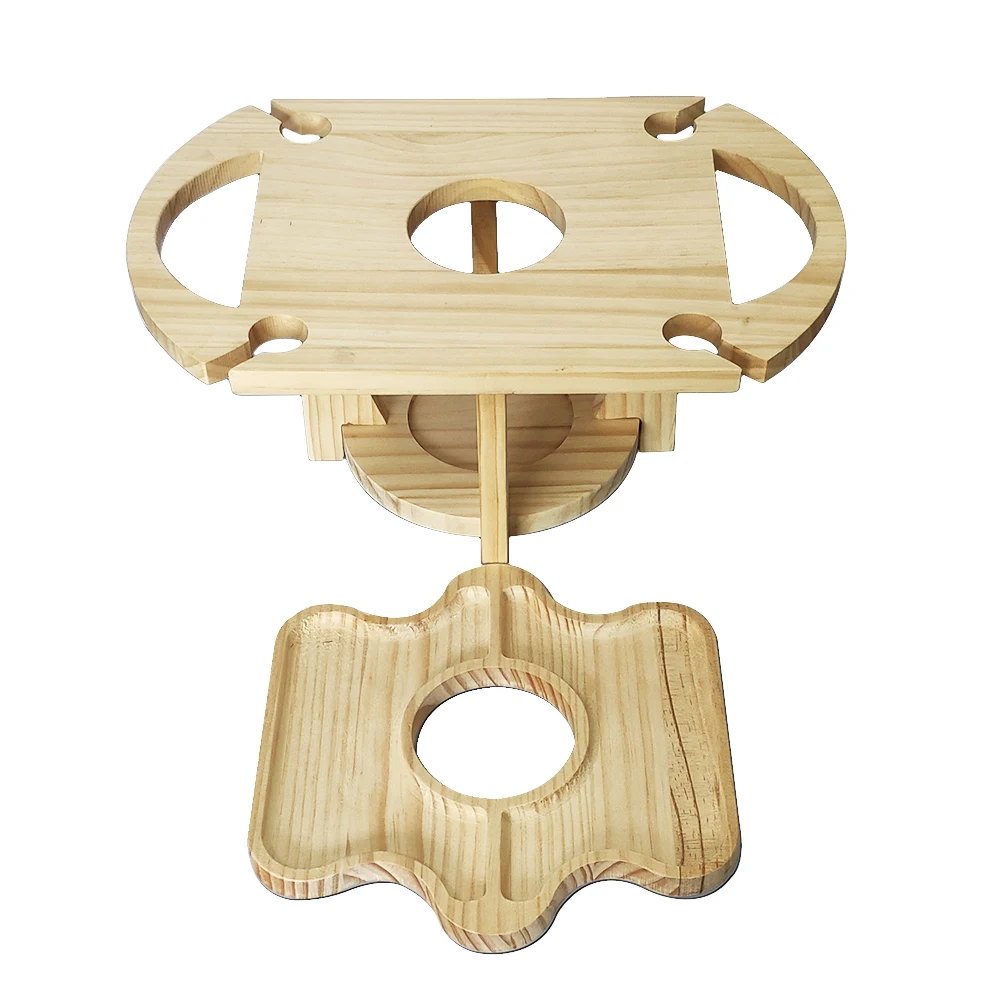 

Picnic Party Garden Barbecue Indoor Square Furniture Outdoor Wine Table Wooden Rack Travel Portable Foldable Desktop Camping