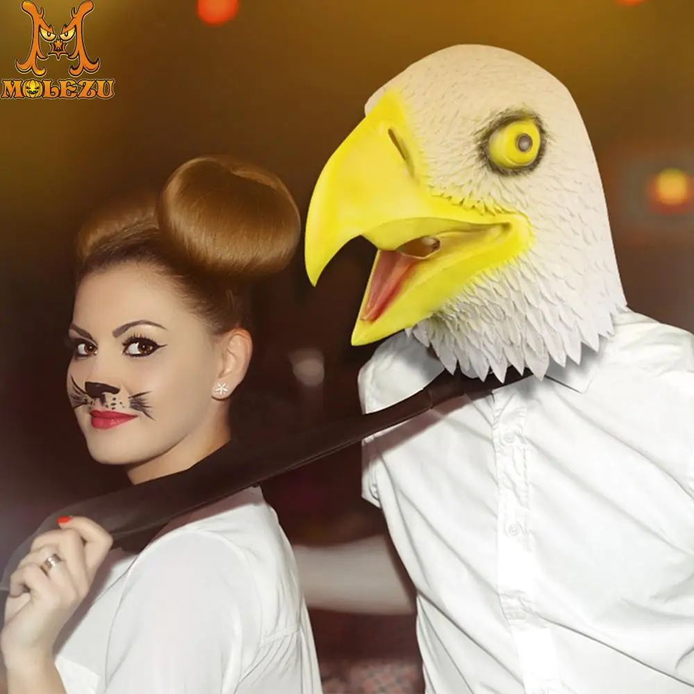 

Molezu Eagle Head Latex Mask Halloween Costume Party Bird Hawk Cute Mask For Party Latex Mask