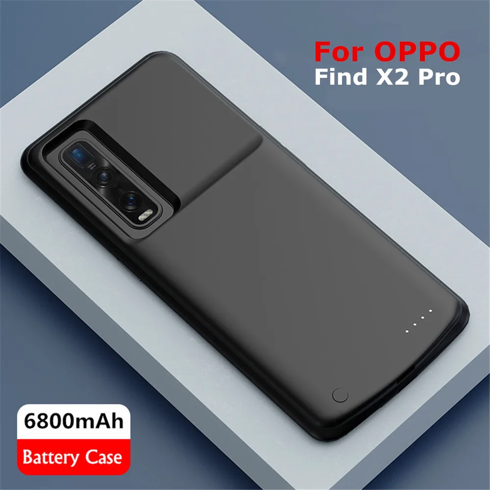 

6800mAh Silicone Battery Charger Case For OPPO Find X2 Pro Battery Cases Power Bank Charging Cover For OPPO Find X2 Power Cover