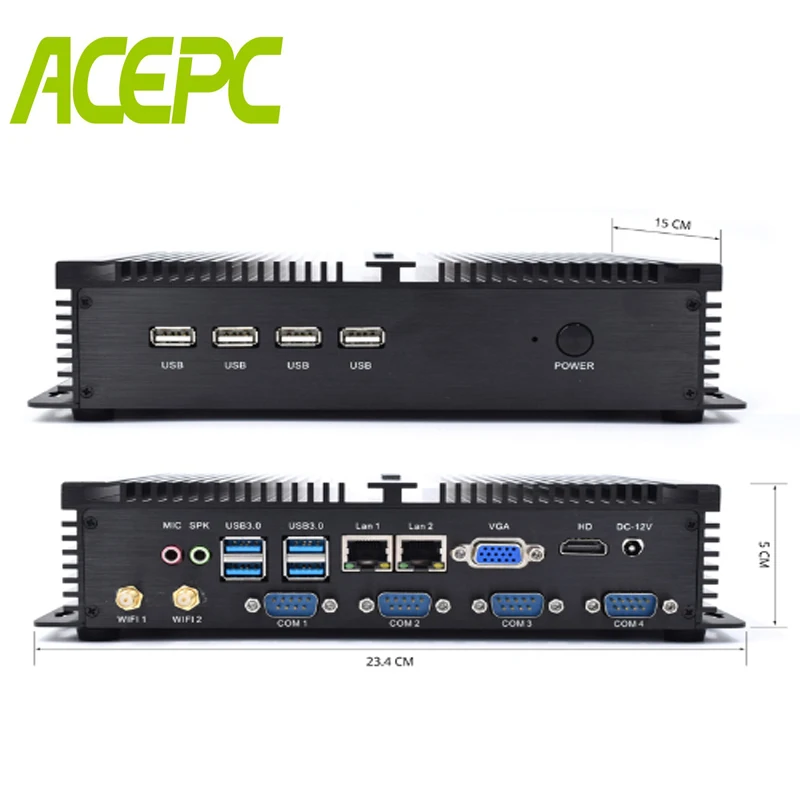 Мини ПК ACEPC с низким содержанием углерода зеленый безвентиляторный мини USB3.0 HDMI 4 *