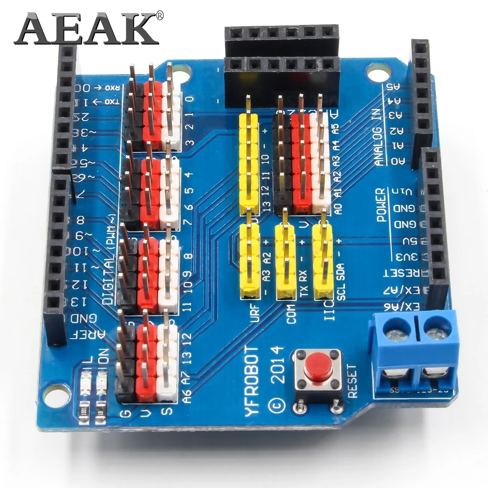 Плата расширения AEAK sensor Shield UNO R3 V5.0 Электрический модуль uno r3 новинка|Интегральные