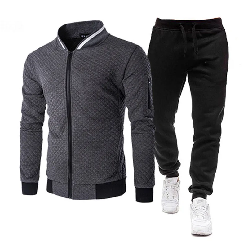 

Men's sportswear 2-piece suit men's casual zipper jacket sportswear + pants Round neck sportswear men's suit S-3XL