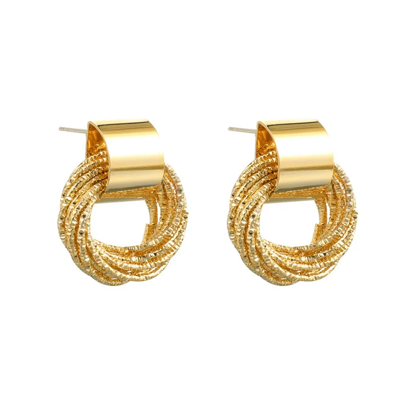 

Geometric Rhinestone Crystal Pendant Hoop Earrings for Women Gold Color Ear Huggies jewelry Wholesale Girls Party Gift
