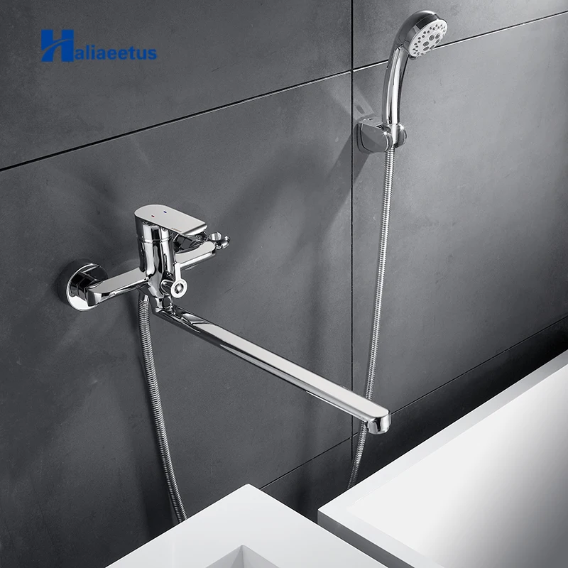 Настенный смеситель для ванной комнаты с ручной насадкой душа | Строительство и