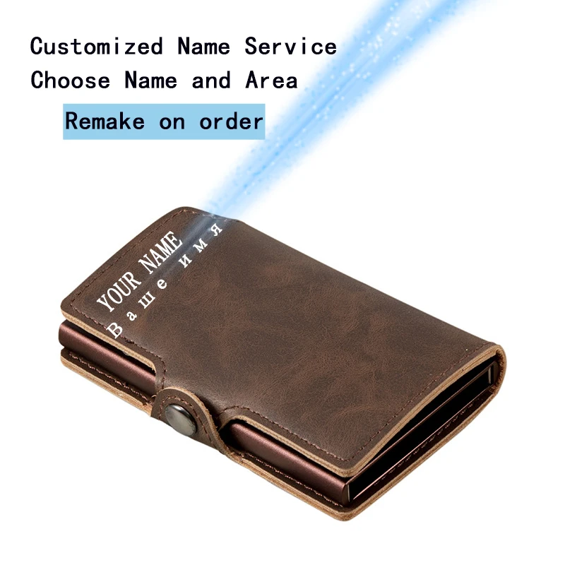 

Индивидуальный чехол с защитой от радиочастотной идентификации, мужской металлический умный тонкий кошелек, чехол для телефона с бесплатн...