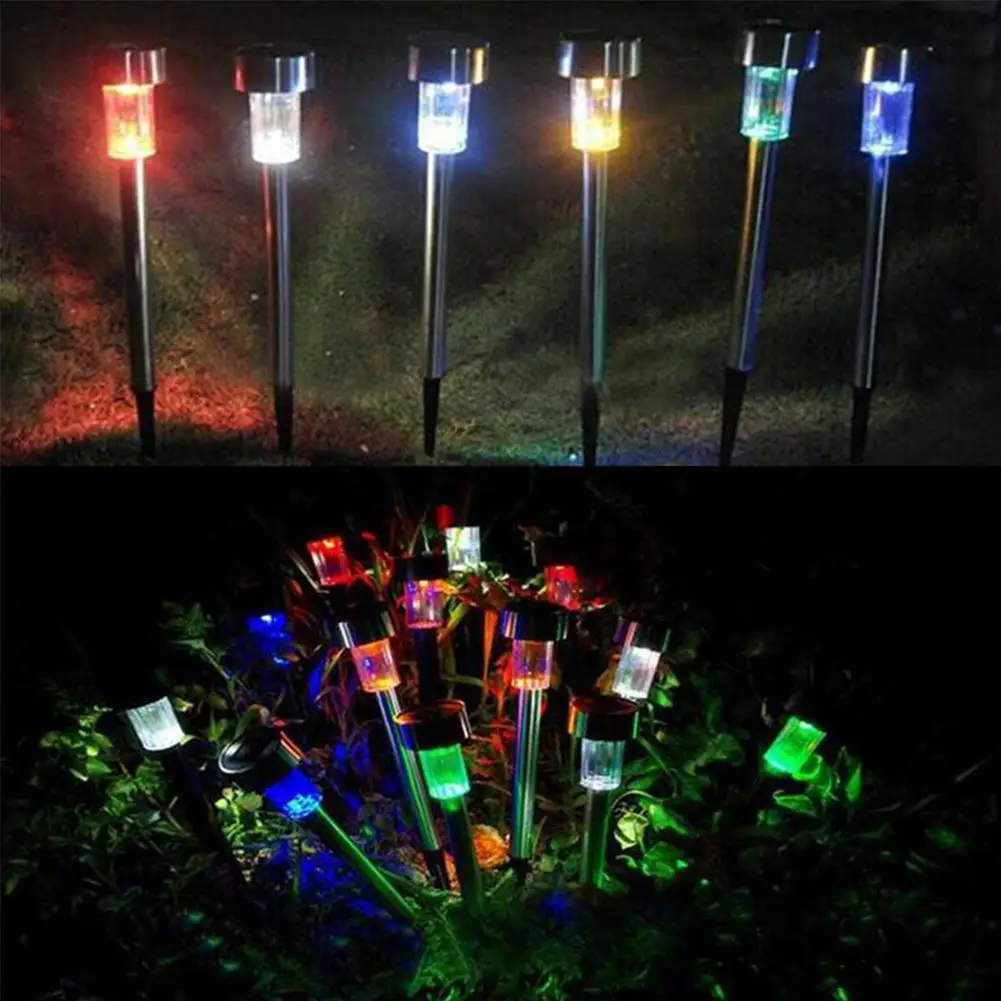 

Solar Steel Lawn Light Led Solar Lamps Street Lighting Outdoors Path Luminaria Lights Powered Decor For Garden Q1T4