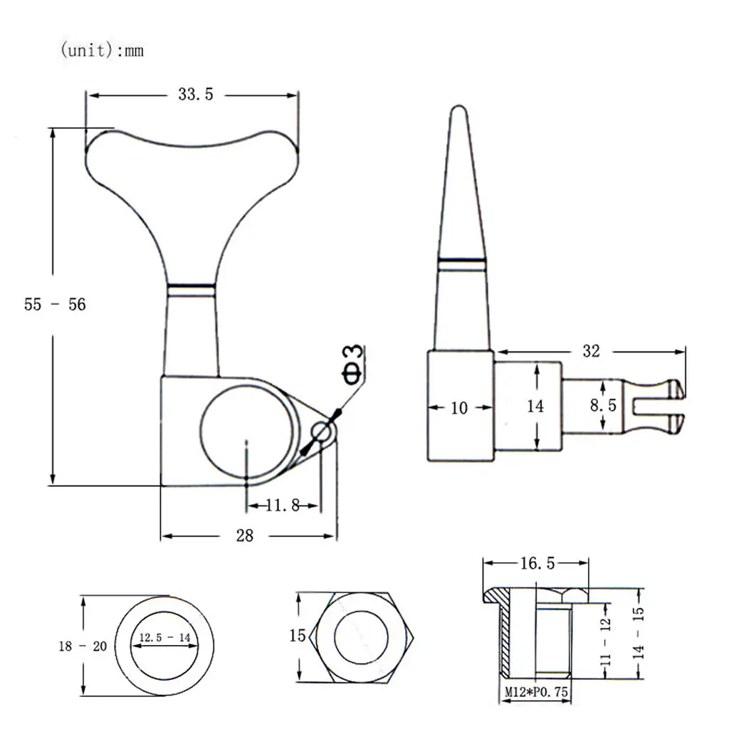 Лампы-тюнеры для басов колышки головки машинки ключей 2L2R красная бронза