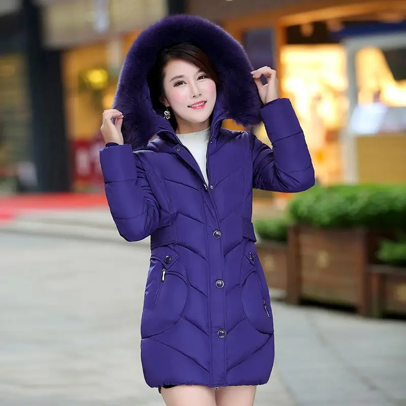 2019 Высококачественная верхняя одежда с капюшоном и меховым воротником Женское