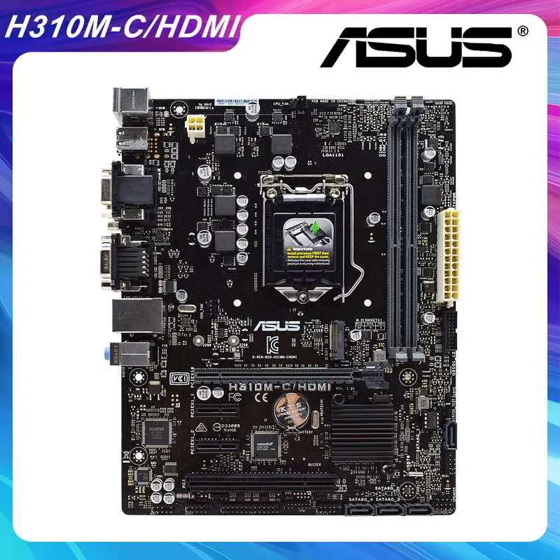 [해외] ASUS H310M-C/HDMI 마더 보드 1151 마더 보드 DDR4 RAM 메모리 Intel H310 USB 3.0 PCI-E X16 지원 코어 9900K 9700K 9600K