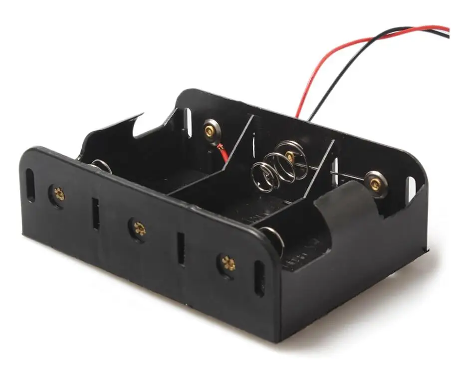 

MasterFire 500pcs/lot Black DIY Battery Holder Storage Box Case 3 Slots D Size 4.5V Batteries Holder Cell Cover with Wires