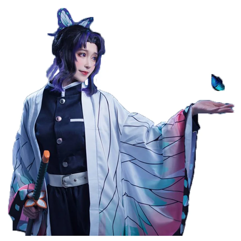 Аниме Демон Истребительница Kimetsu без Yaiba кохау Shinobu Косплэй костюм Для женщин