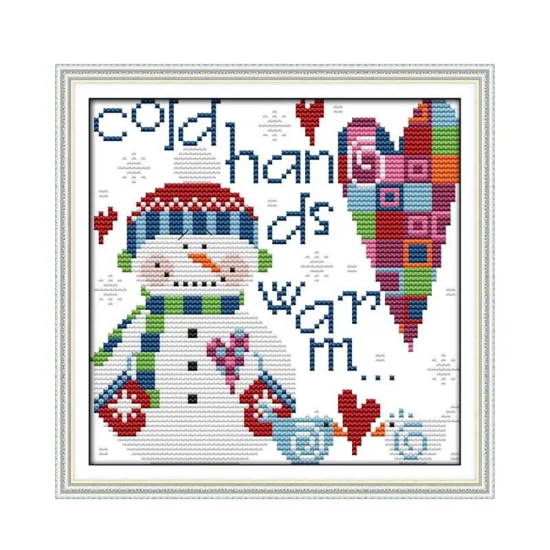 Набор для вышивки крестом с изображением маленького снеговика 11ct холсты стежков