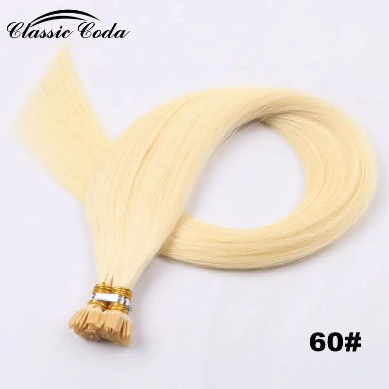 Классический Coda 22 &quotRemy плоский наконечник Пряди человеческих волос для