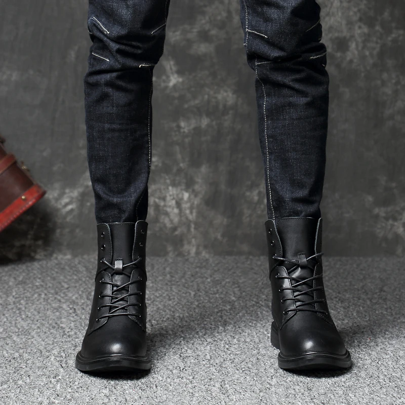 Men's Boots Brand Man Comfortable Male Genuine Leather Cowboy Western Martin Chelsea Ankle Shoes | Обувь