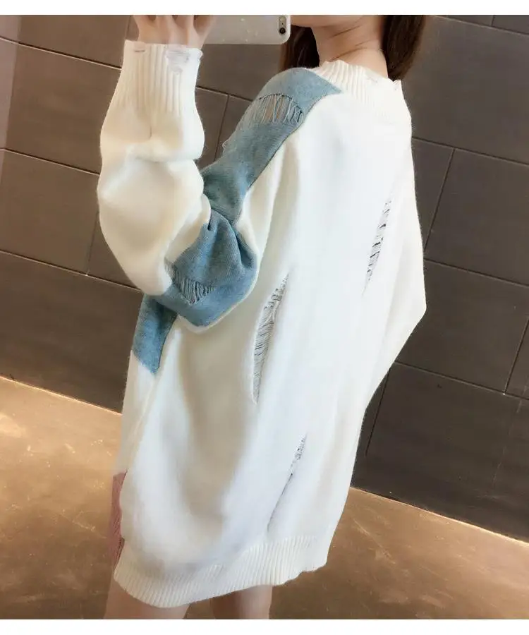 

Autumn 2020 Long Sleeve Sweater V-neck knitted jumper women sweater outerwear england style C15