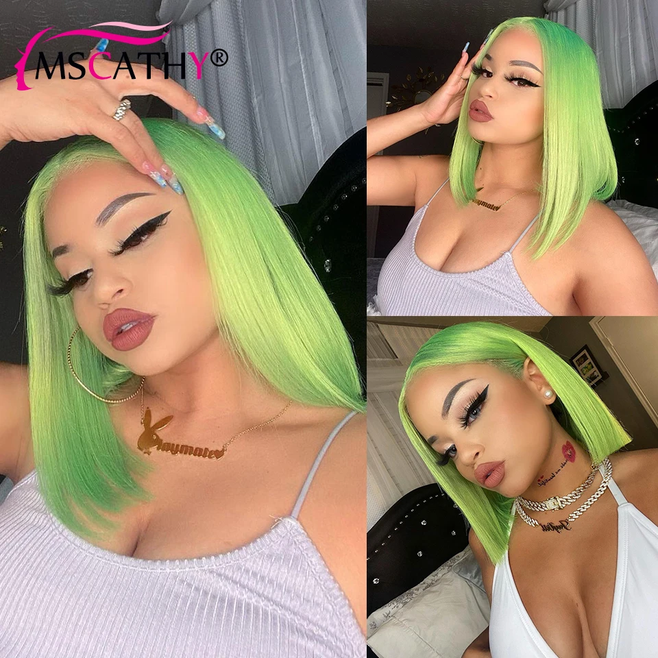 

Straight Lace Front Wigs Green 613# Colored HD Lace Frontal Wig Human Hair Wigs Natural Hairline Style Wigs For Women Human Hair