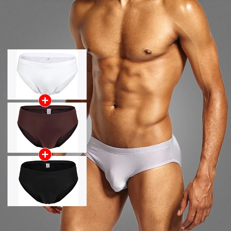 

brand men s briefs underwear ice silk underwear sexy man panties gay household bathrobe 6 color
