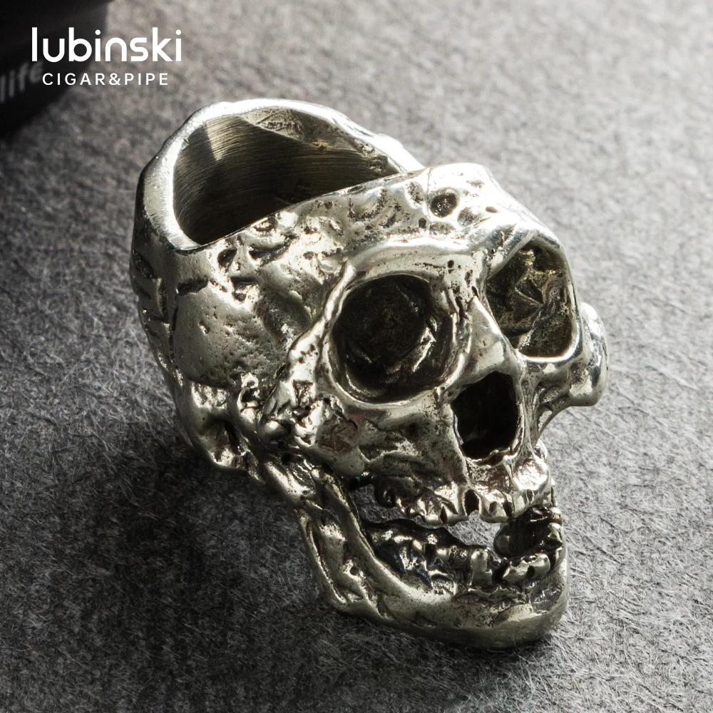 LUBINSKI Bronze Pure Copper Skull Cigar Stand Portable Ashtray Holder Men's Gift | Дом и сад