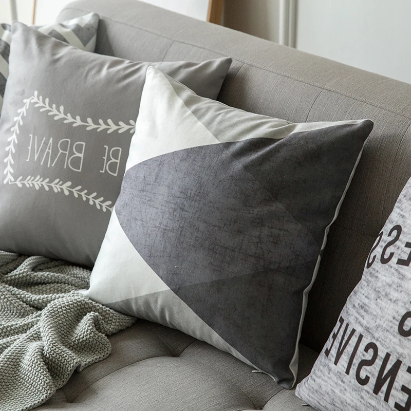 1 шт. простая наволочка для дивана модная мягкая бархатная с геометрическим